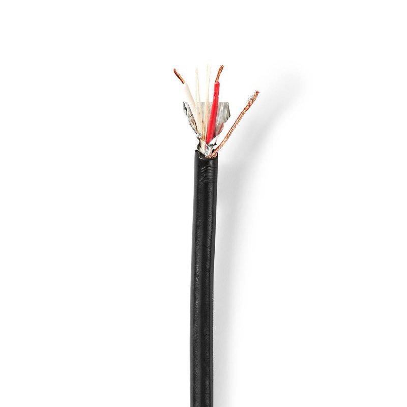 Mikrofonní Kabel | 2x 0.35 mm² | Měď | 100.0 m | Kulatý | PVC | Černá | Role - obrázek produktu