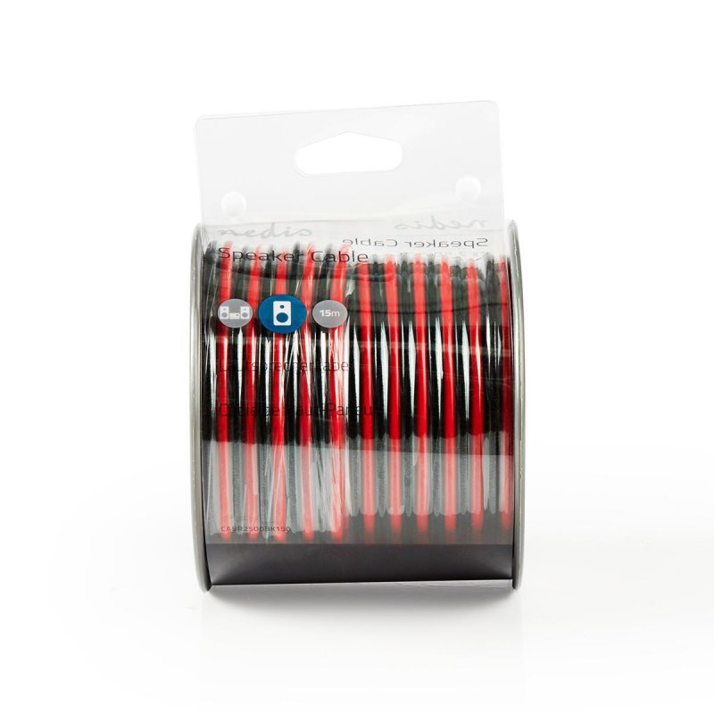 Repro kabel | 2x 2.50 mm² | Měď | 15.0 m | Kulatý | PVC | Černá/Červená | Role - obrázek č. 3