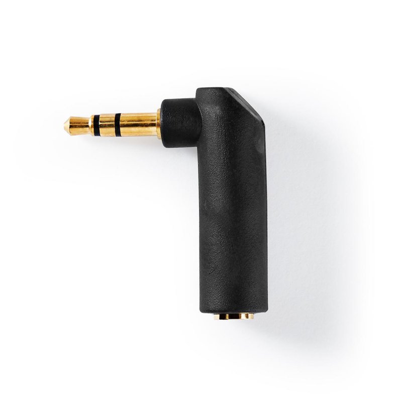 Stereo Audio Adaptér | 3,5 mm Zástrčka | 3,5 mm Zásuvka | Pozlacené | Úhlový 90° | Kov | Antracit | 1 kusů | Box s Okénkem - obrázek produktu