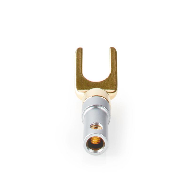 Speaker Connector | Přímý | Zástrčka | Pozlacené | Šroub | Průměr vstupního kabelu: 7.0 mm | Kov | Stříbrná | 2 kusů | Box - obrázek produktu