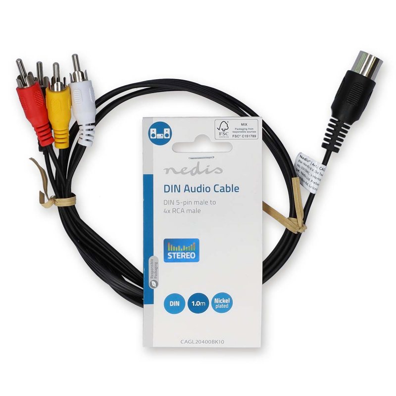 DIN Audio Kabel | DIN 5pinová Zástrčka  CAGL20400BK10 - obrázek č. 2
