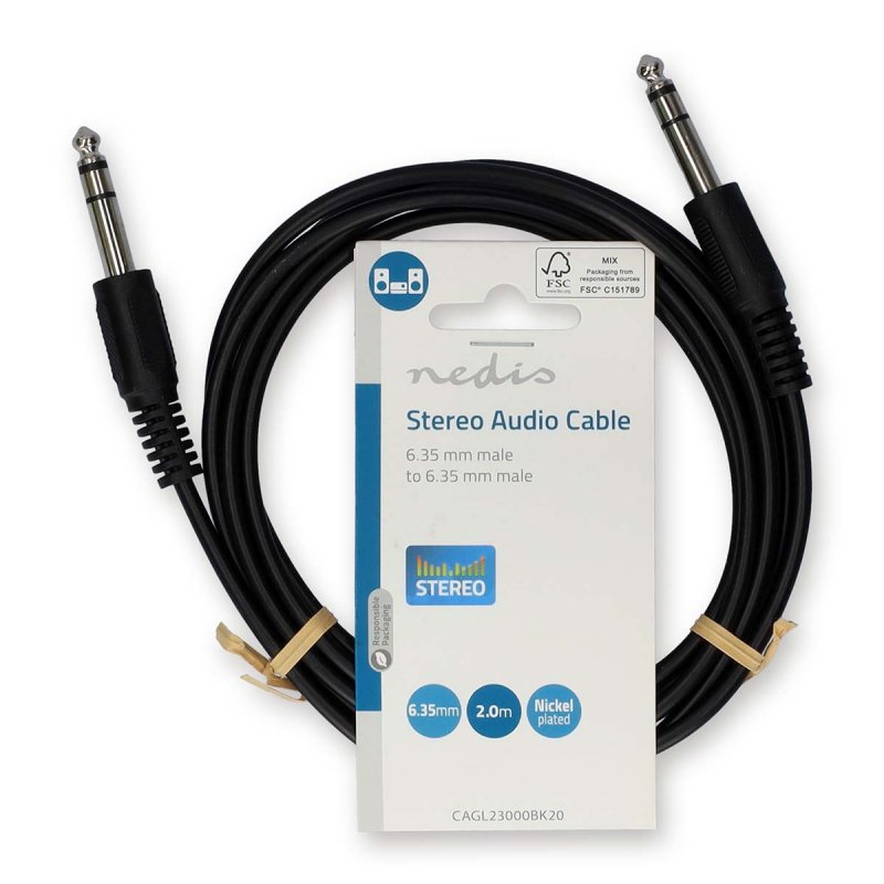 Stereo Audio Kabel | Muž 6,35 mm  CAGL23000BK20 - obrázek č. 2