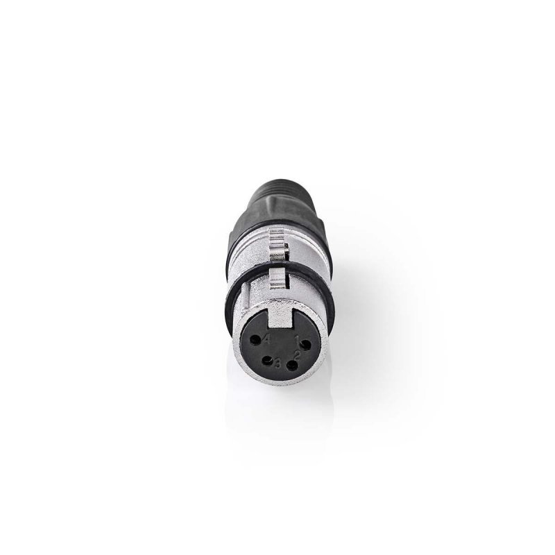 XLR konektor | Přímý | Zásuvka | Poniklované | Pájecí | Průměr vstupního kabelu: 7.0 mm | Kov | Stříbrná | 10 ks | Plastový Sáče - obrázek č. 2