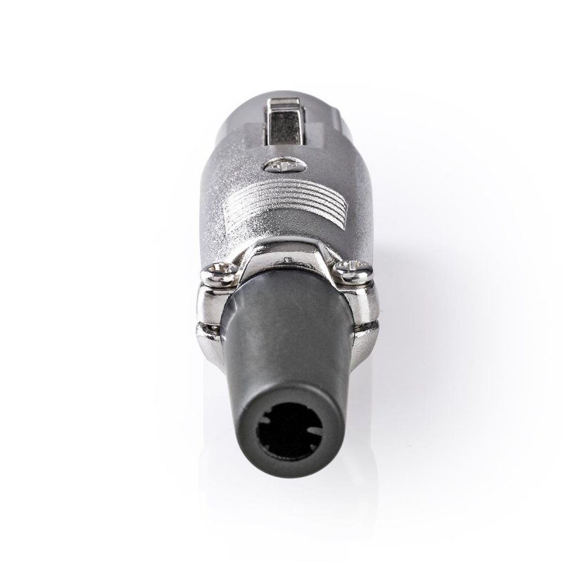 XLR konektor | Přímý | Zásuvka | Poniklované | Ochranný kryt | Průměr vstupního kabelu: 7.0 mm | Kov | Stříbrná | 10 kusů | Plas - obrázek č. 2
