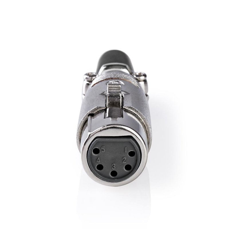 XLR konektor | Přímý | Zásuvka | Poniklované | Ochranný kryt | Průměr vstupního kabelu: 7.0 mm | Kov | Stříbrná | 10 kusů | Plas - obrázek č. 1