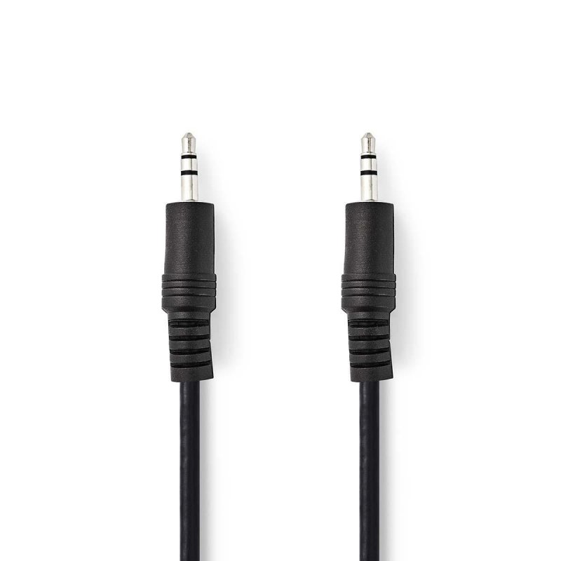 Stereo Audio Kabel | 3,5 mm Zástrčka | 3,5 mm Zástrčka | Poniklované | 0.50 m | Kulatý | Černá | Obálka - obrázek produktu