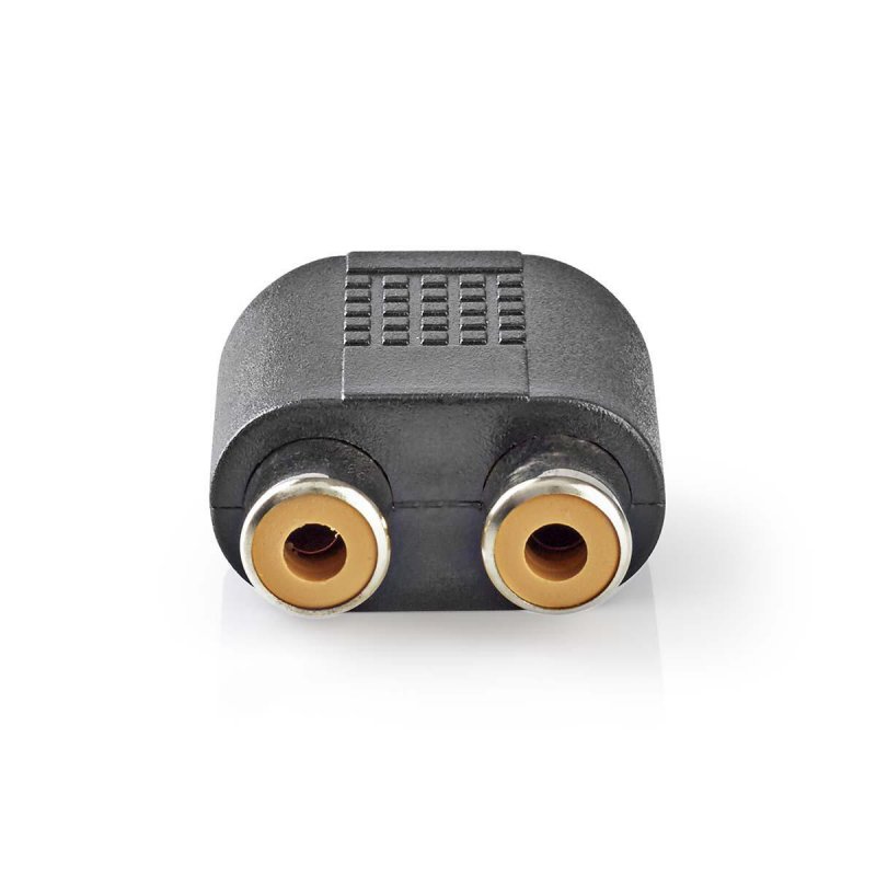 Stereo Audio Adaptér | 3,5 mm Zástrčka | 2x RCA Zásuvka | Poniklované | Přímý | ABS | Černá | 10 kusů | Plastový Sáček - obrázek č. 2