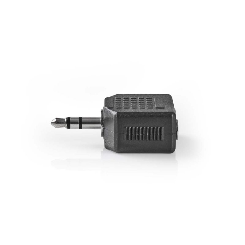 Stereo Audio Adaptér | 3,5 mm Zástrčka | 2× 3.5mm Zásuvka | Poniklované | Přímý | ABS | Černá | 10 kusů | Plastový Sáček - obrázek č. 1