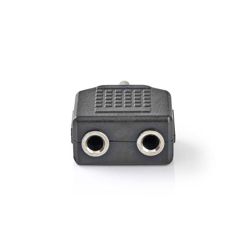 Stereo Audio Adaptér | 3,5 mm Zástrčka | 2× 3.5mm Zásuvka | Poniklované | Přímý | ABS | Černá | 10 kusů | Plastový Sáček - obrázek č. 2