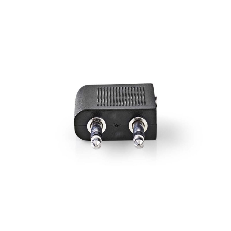 Stereo Audio Adaptér | 2× 3,5mm Zástrčka | 3,5 mm Zásuvka | Poniklované | Úhlový 90° | Kov | Černá | 10 kusů | Plastový Sáček - obrázek č. 1
