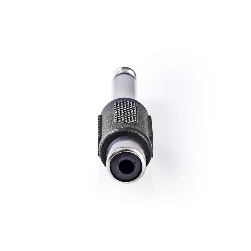 Mono Audio Adapter | Muž 6,35 mm | RCA Zásuvka | Poniklované | Přímý | ABS | Černá | 10 kusů | Plastový Sáček - obrázek č. 1