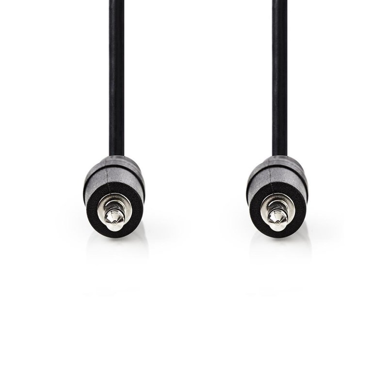 Stereo Audio Kabel | 3,5 mm Zástrčka | 3,5 mm Zástrčka | Poniklované | 0.50 m | Kulatý | Černá | Štítek - obrázek produktu