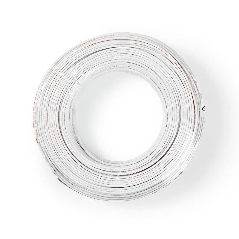 Repro kabel | 2x 0.75 mm² | CCA | 50.0 m | Kulatý | PVC | Bílá | Zabaleno - obrázek č. 1