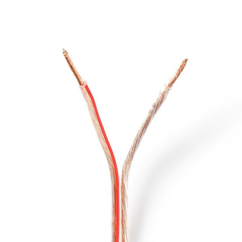 Repro kabel | 2x 1.50 mm² | CCA | 50.0 m | Kulatý | PVC | Transparentní | Zabaleno - obrázek produktu