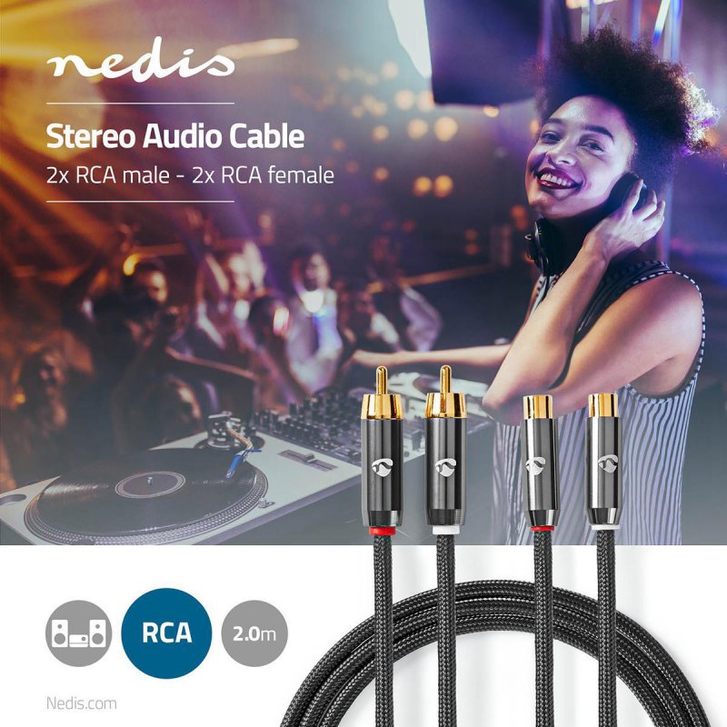 Stereo Audio Kabel | 2x RCA Zástrčka  CATB24205GY20 - obrázek č. 1