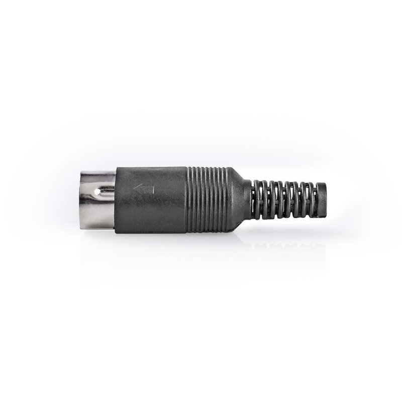DIN Connector | Přímý | Zástrčka | Poniklované | Twist-on | Průměr vstupního kabelu: 6.0 mm | PVC | Černá | 25 kusů | Plastový S - obrázek produktu