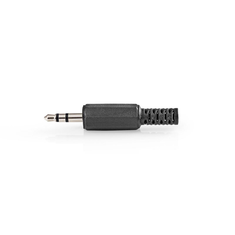 Audio konektor | Přímý | Zástrčka | Poniklované | Pájecí | Průměr vstupního kabelu: 4.0 mm | PVC | Černá | 25 kusů | Plastový Sá - obrázek produktu