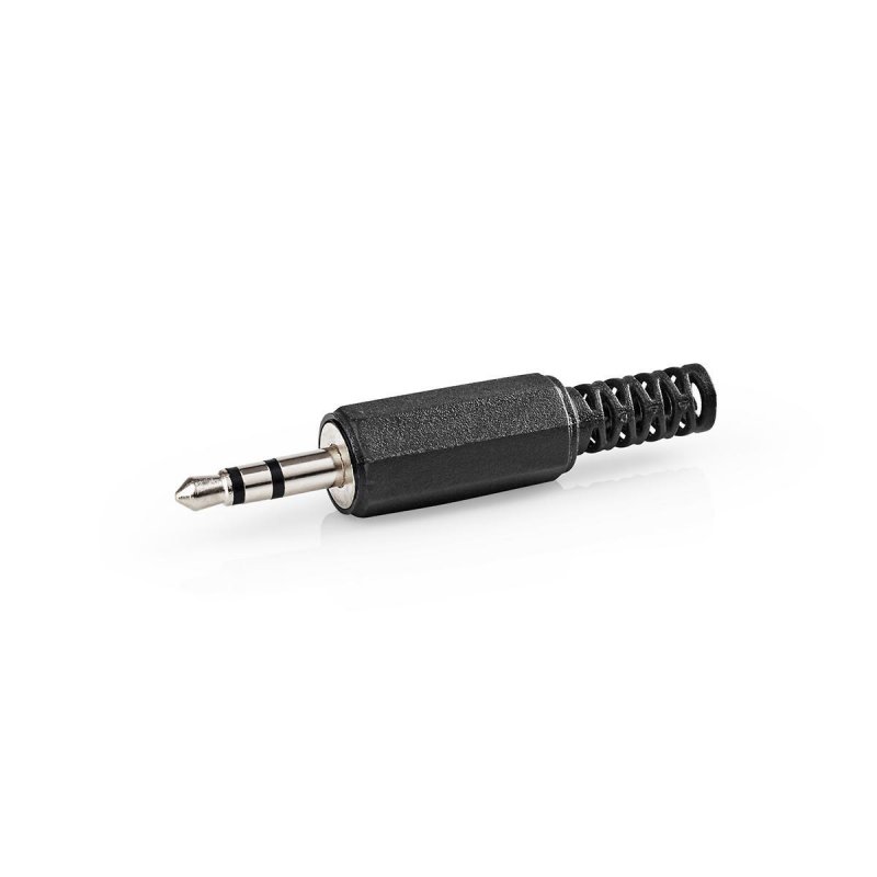 Audio konektor | Přímý | Zástrčka | Poniklované | Pájecí | Průměr vstupního kabelu: 4.0 mm | PVC | Černá | 25 kusů | Plastový Sá - obrázek č. 1