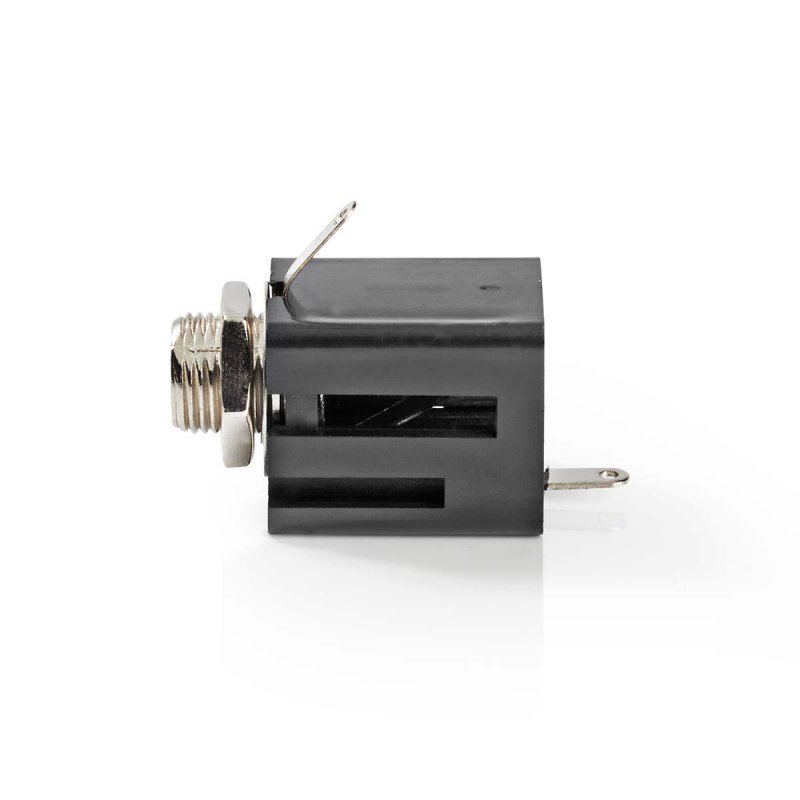 6.35 mm Konektor | Přímý | Zásuvka | Poniklované | Krabička | Průměr vstupního kabelu: 6.0 mm | PVC | Černá | 25 ks | Plastový S - obrázek č. 2