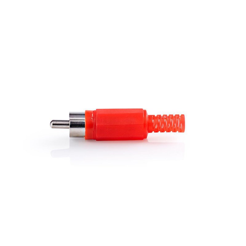 RCA konektor | Přímý | Zástrčka | Poniklované | Pájecí | Průměr vstupního kabelu: 4.8 mm | PVC | Červená | 25 ks | Plastový Sáče - obrázek produktu