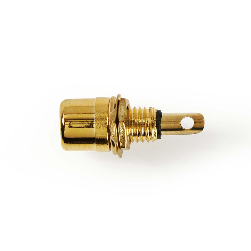 RCA konektor | Přímý | Zásuvka | Pozlacené | Pájecí | Kov | Zlatá | 25 kusů | Plastový Sáček - obrázek produktu