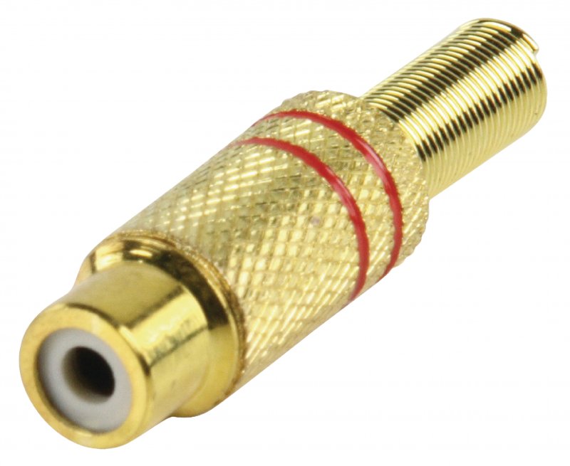 Konektor RCA Zásuvka Kov Zlatá/Červená - obrázek produktu