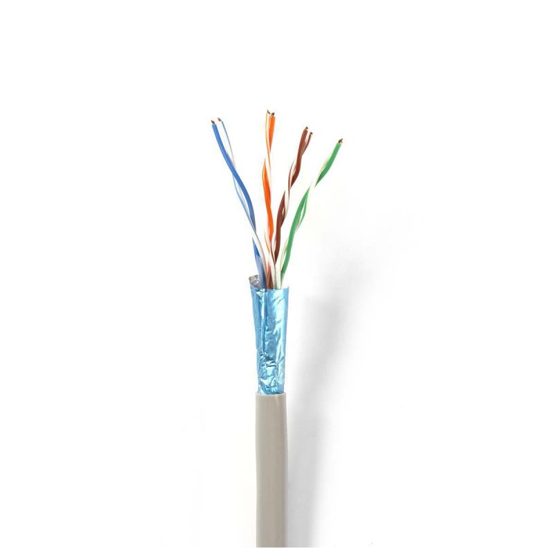 Síťový kabel Roll | CAT5e | Lanko | F / UTP | Měď | 100.0 m | Vnitřní | Kulatý | PVC | Šedá | Dárkový Box - obrázek č. 1