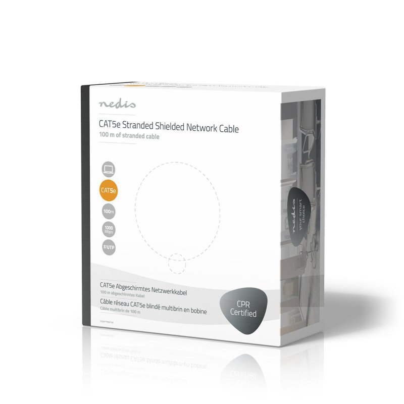 Síťový kabel CAT5e v roli | Stranded  CCBGFTP5GY100 - obrázek č. 3