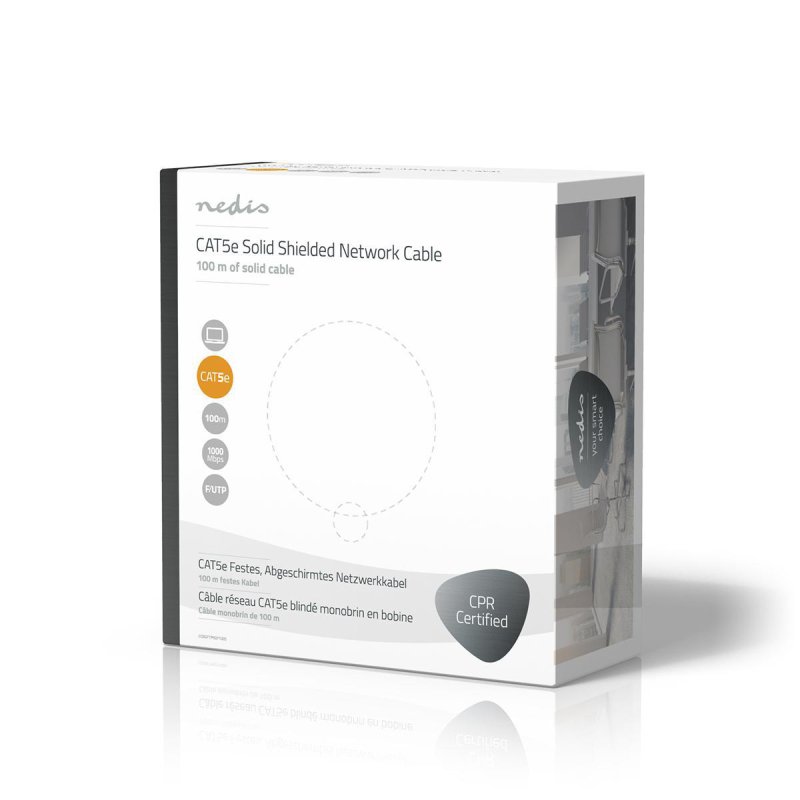 Síťový kabel CAT5e v roli | Solid  CCBGFTP5GY100S - obrázek č. 3