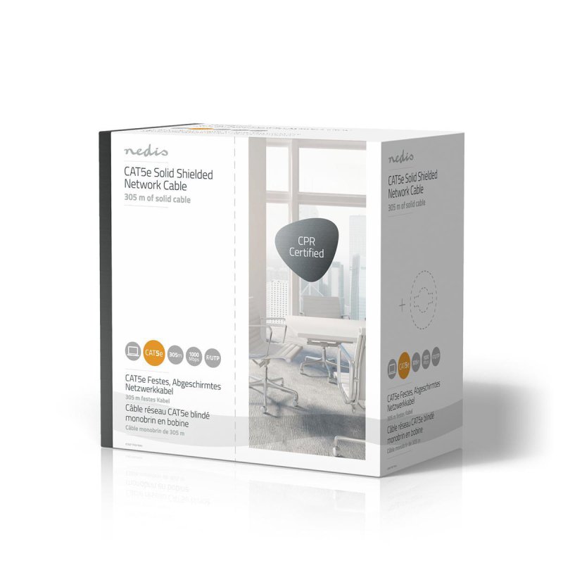 Síťový kabel CAT5e v roli | Solid  CCBGFTP5GY305S - obrázek č. 3
