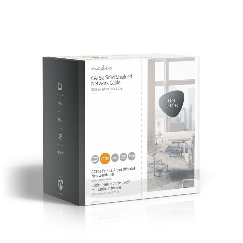 Síťový kabel CAT5e v roli | Solid  CCBGFTP5GY305S - obrázek č. 4