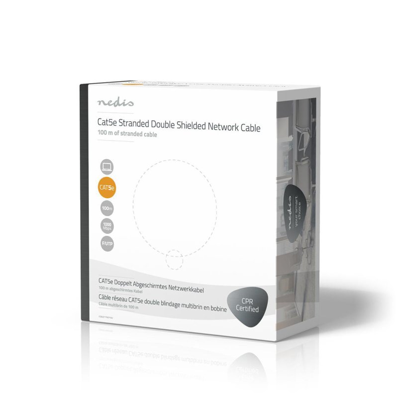 Síťový kabel CAT5e v roli | Stranded  CCBGSFTP5GY100 - obrázek č. 4