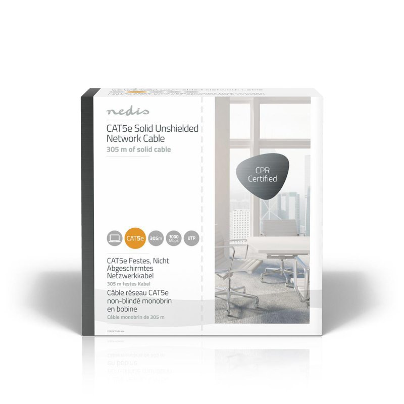 Síťový kabel CAT5e v roli | Solid  CCBGUTP5GY305S - obrázek č. 2