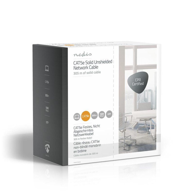 Síťový kabel CAT5e v roli | Solid  CCBGUTP5GY305S - obrázek č. 4