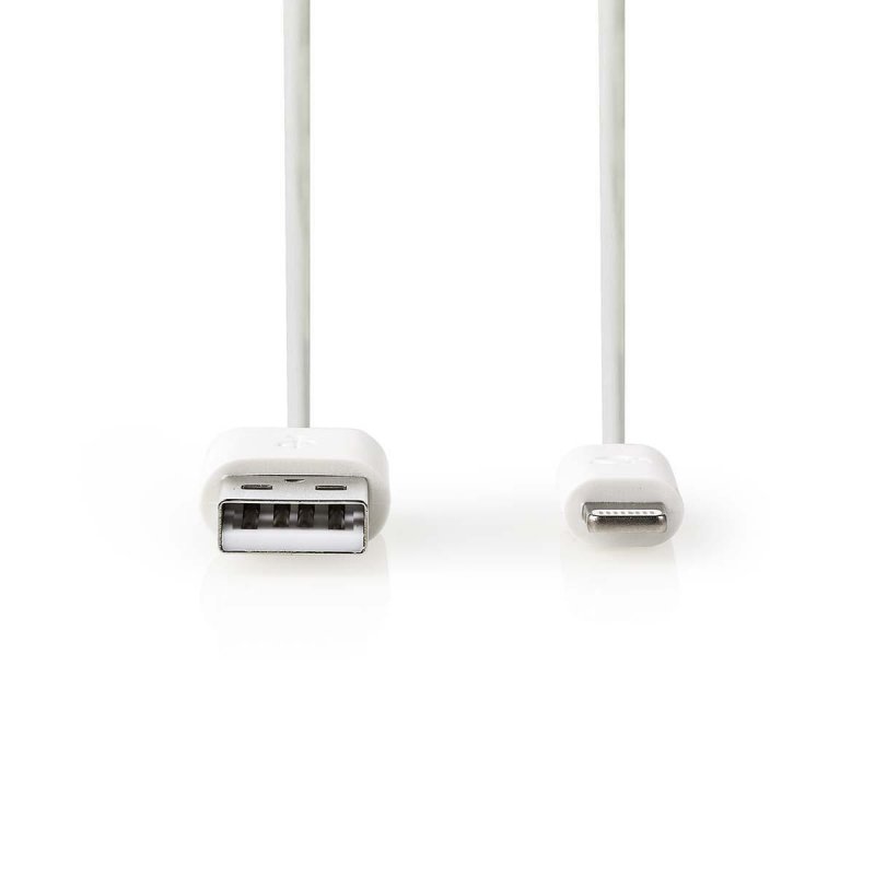 USB kabel | USB 2.0 | Apple Lightning 8pinový | USB-A Zástrčka | 480 Mbps | Pozlacené | 1.00 m | Kulatý | PVC | Bílá / Šedá | Pl - obrázek č. 1