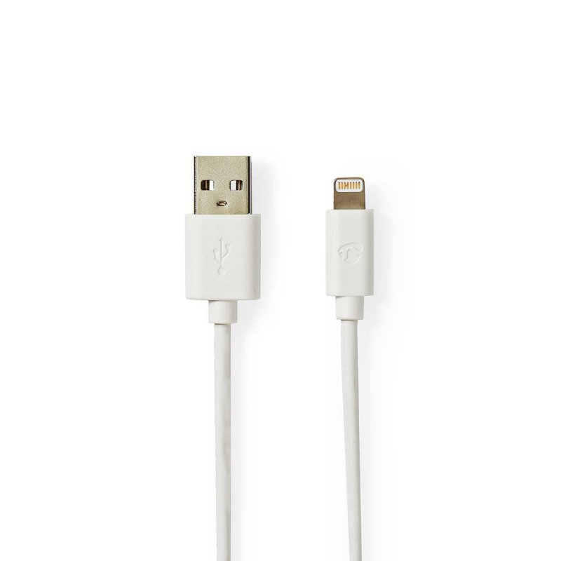 USB kabel | USB 2.0 | Apple Lightning 8pinový | USB-A Zástrčka | 480 Mbps | Pozlacené | 1.00 m | Kulatý | PVC | Bílá / Šedá | Pl - obrázek produktu