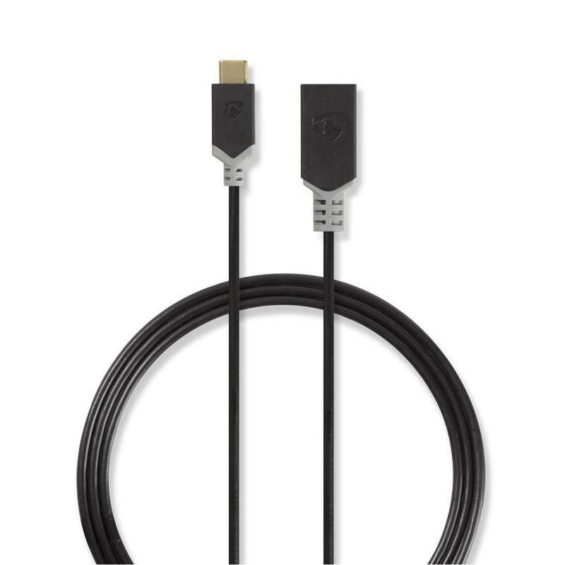 USB Adaptér | USB 3.2 Gen 1 | USB Typ-C ™ Zástrčka | USB-A Zásuvka | 5 Gbps | 0.15 m | Kulatý | Pozlacené | PVC | Antracitová | - obrázek produktu