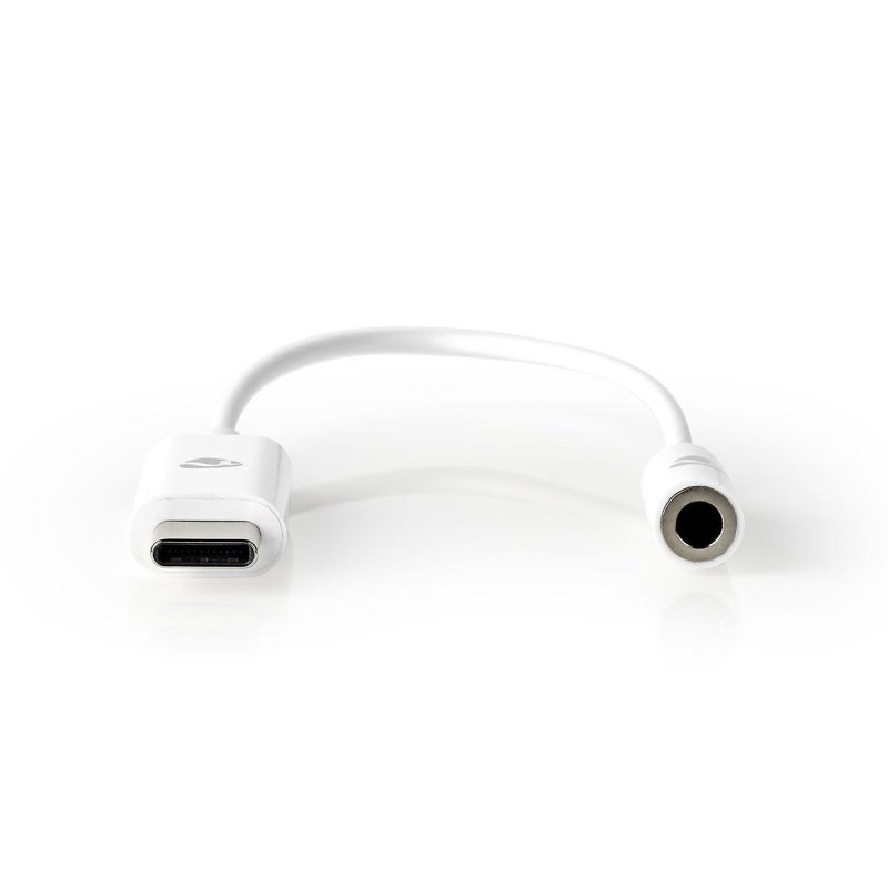 USB Adaptér | USB 3.1 | USB Typ-C ™ Zástrčka | 3,5 mm Zásuvka | 0.15 m | Kulatý | Poniklované / Pozlacené | PVC | Bílá | Plastov - obrázek produktu