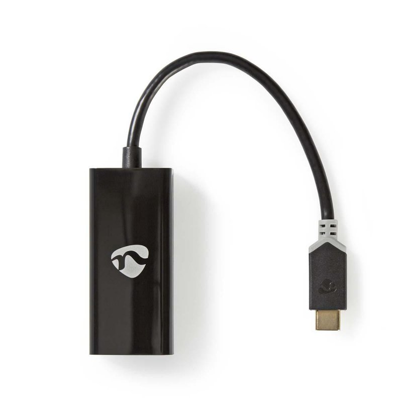 USB Adaptér | USB 3.2 Gen 1 | USB Typ-C ™ Zástrčka | RJ45 (8P8C) Zásuvka | 1000 Mbps | 0.20 m | Kulatý | Pozlacené | PVC | Antra - obrázek produktu