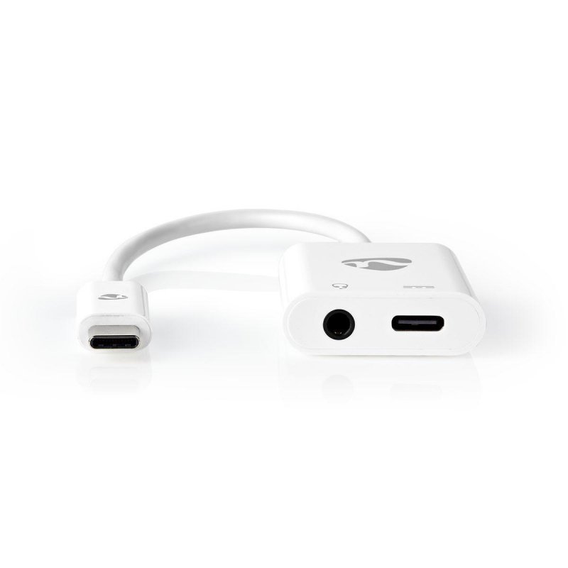 USB Multiport Adaptér | USB 3.1 | USB-C™ Zástrčka | USB-C™ Zásuvka / 3,5 mm Zásuvka | 0.15 m | Kulatý | Poniklované | PVC | Bílá - obrázek č. 1
