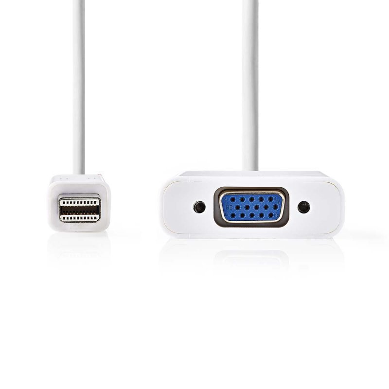 Mini DisplayPort kabel | DisplayPort 1.2 | Mini DisplayPort Zástrčka | VGA Zásuvka | 21.6 Gbps | Poniklované | 0.20 m | Kulatý | - obrázek č. 1