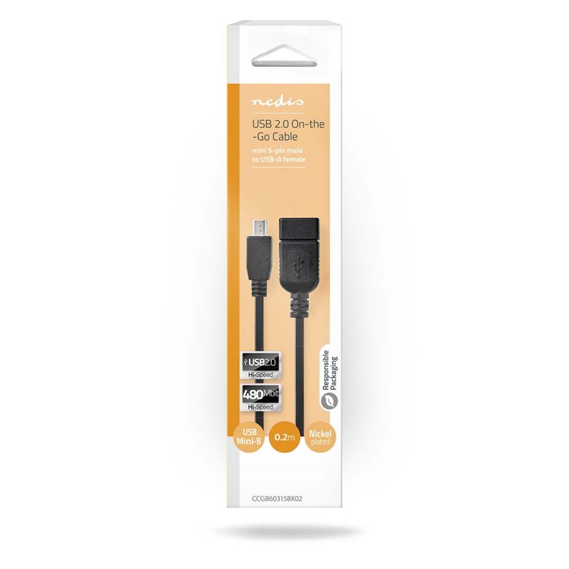 USB Adaptér | USB 2.0 | Mini 5-Pin Zástrčka  CCGB60315BK02 - obrázek č. 2