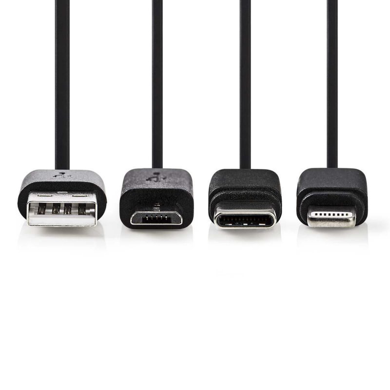 Kabel 3 v 1 | USB 2.0 | USB-A Zástrčka | Apple Lightning 8pinový / USB Micro-B Zástrčka / USB-C™ Zástrčka | 480 Mbps | 1.00 m | - obrázek č. 1