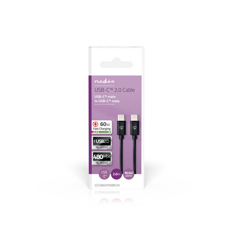USB kabel | USB 2.0 | USB-C™ Zástrčka  CCGB60700BK20 - obrázek č. 2
