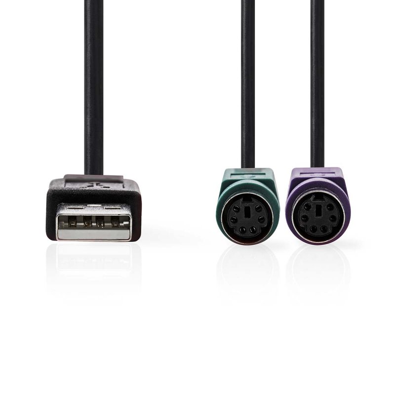 Kabel 2 v 1 | USB 2.0 | USB-A Zástrčka  CCGB60830BK03 - obrázek produktu