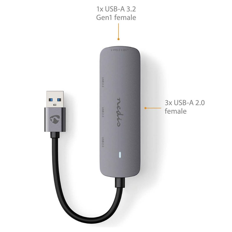 USB hub | USB-A Zástrčka | 4x USB A Female  CCGB61210GY01 - obrázek č. 6