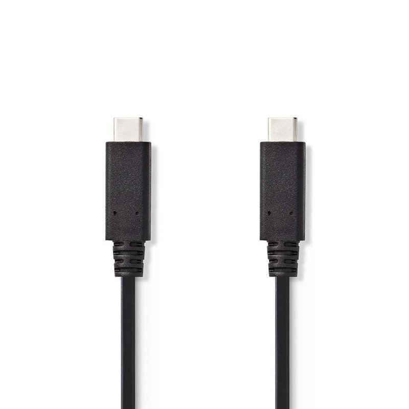 USB kabel | USB 3.2 Gen 2 | USB-C™ Zástrčka | USB-C™ Zástrčka | 60 W | 10 Gbps | Poniklované | 1.00 m | Kulatý | PVC | Černá | B - obrázek produktu