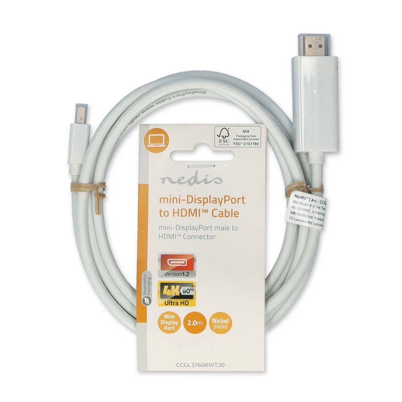 Mini DisplayPort kabel | DisplayPort 1.2  CCGL37600WT20 - obrázek č. 2
