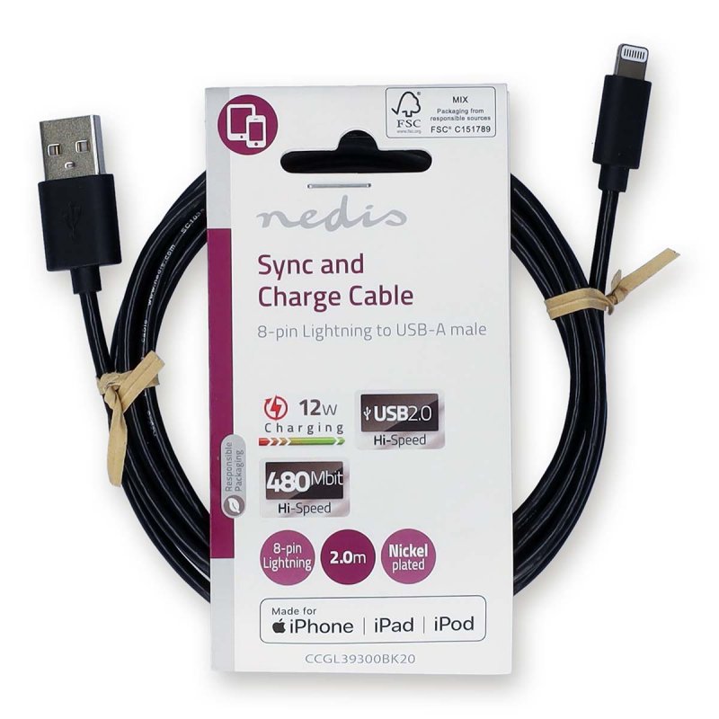 Lightning Kabel | USB 2.0 | Apple Lightning 8pinový  CCGL39300BK20 - obrázek č. 3
