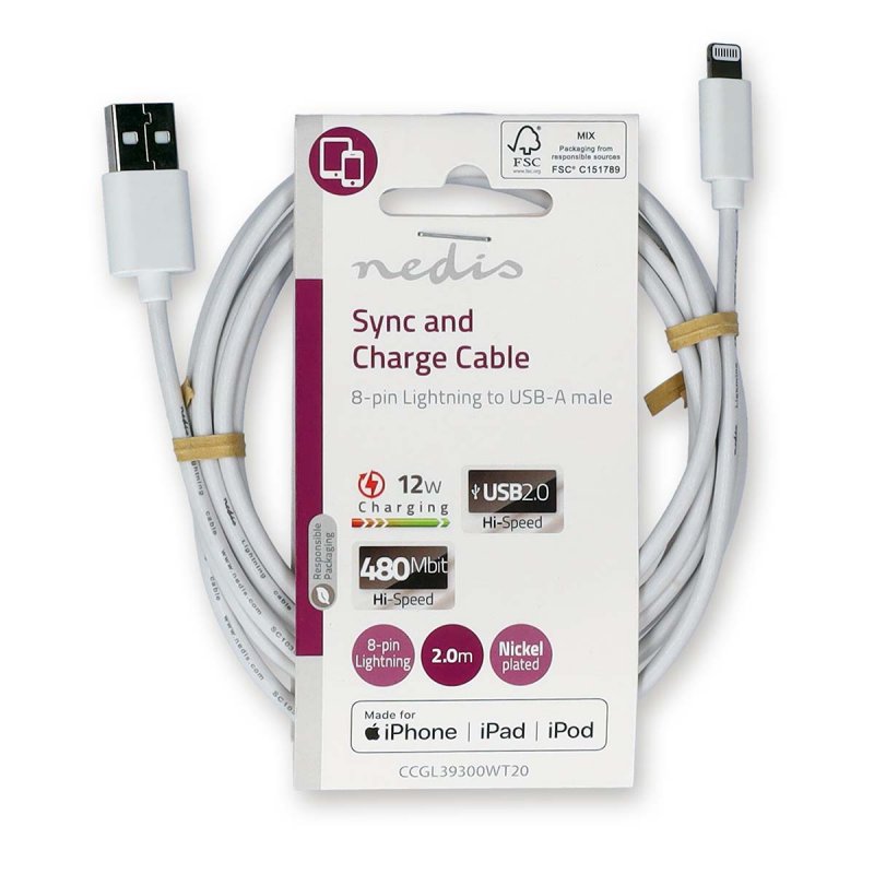 Lightning Kabel | USB 2.0 | Apple Lightning 8pinový  CCGL39300WT20 - obrázek č. 3
